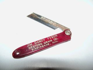 Vintage Small Razor Knife Jim Dandy Feeds Refillablenife Western Grain Co Ala
