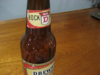 Drewrys Bock Beer Paper label Beer bottle late 50 ' s vintage 2