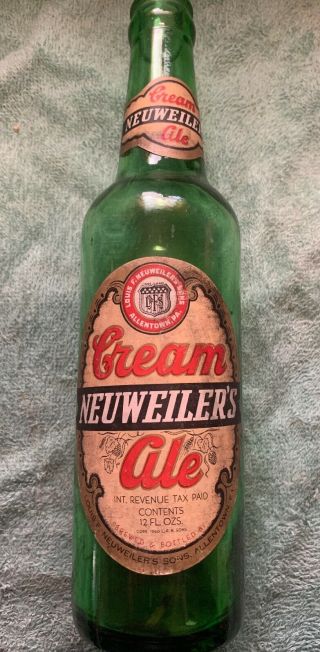 Neuweiler Cream Ale Irtp Beer Bottle Allentown Pennsylvania 1940