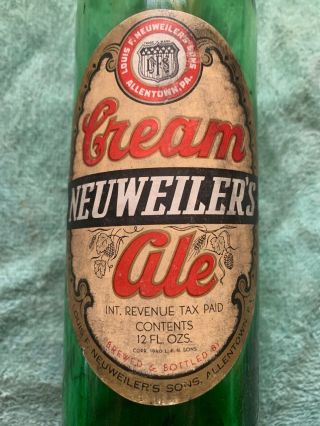 Neuweiler Cream Ale Irtp beer bottle Allentown Pennsylvania 1940 2