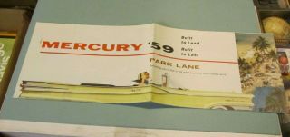 1959 Mercury Automobile Brochure Park Lane Montclair Monterey Foldout Poster