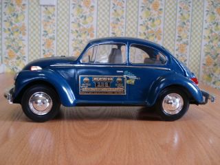 Vintage 1973 Jim Beam VW Bug Blue Decanter (empty) 3