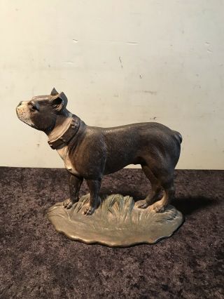 Rare Antique Cast Iron Bradley Hubbard Boston Terrier Doorstop Large