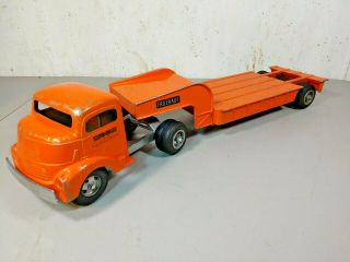 Vintage Smith Miller Smitty Toys Fruehauf Lowboy Semi Trailer Truck Steel 1950s