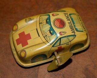 Rare Vintage Tin Wind Up Toy - Ambulance - Great -