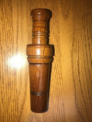 Vintage Paul Kingyon Double Reed Duck Call Made Out Of Hedge. 2