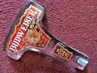 Vintage Acrylic Lucite Budweiser King Of Beers Beer Tap Handle Pull Knob 6 1/2 "