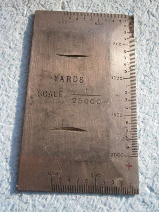 Yards Scale 25 000 Romer Army Wwi Wwii British Uk Military Meter Measurement