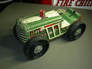 Vintage Louis Marx & Co.  Wind - Up Tractor Bulldozer Tin Toy