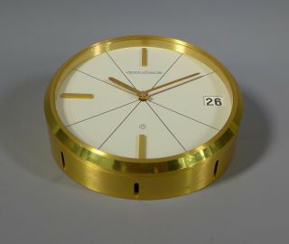 Fine Vintage Jaeger Le Coultre 8 Day Swiss Made Desk Clock With Date