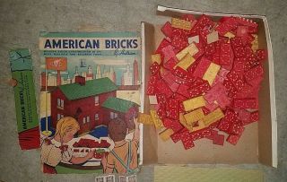 Vintage American Bricks Halsam Toy Set Building Blocks