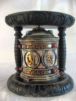 Tibetan Buddhism Om Mani Padme Hum Wall Mounted Prayer Wheel India