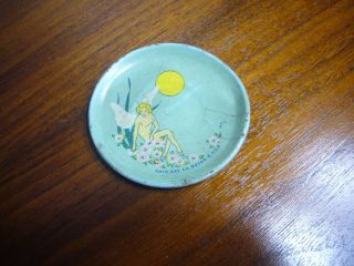 Vintage Ohio Art Co.  Bryan,  O Usa Tin Litho Toy Fairy Plate Saucer 3.  25 "