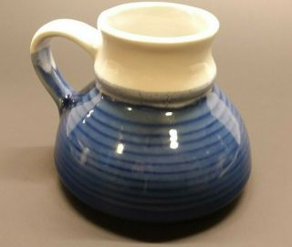 Vintage No Spill Coffee Mug Pottery Ceramic No Slip Wide Bottom Travel Mug Blue
