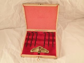 Vintage Amt Router Plane Kit With Box & 6 Cutters Of Different Profiles