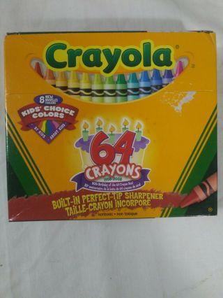 Vintage Crayola Crayons 64 Color Built In Sharpener 50th Birthday 2007