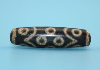 58 16 Mm Antique Dzi Agate Old 15 Eyes Bead From Tibet