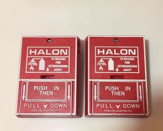 (2) Vintage Fire - Lite Halon System Pull Station Bg10.