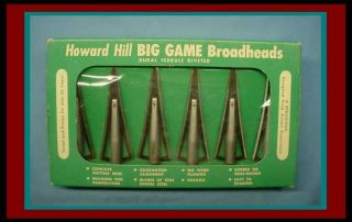 Vintage 1958 Howard Hill Box Of 12 Big Game Broadheads