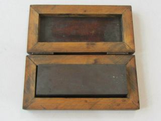 Vintage Antique Whetstone Oil Stone Knife Sharpener And Wood Box 6 " X 2 " X 1 "