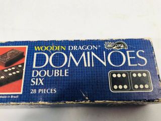 Dragon Dominoes Double Six Wooden Vintage 1983 Milton Bradley Rare Collectible 2