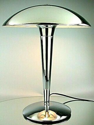 Art Deco Bauhaus Modernist Design Table Lamp Desk Light Chrome Reedition Vintage