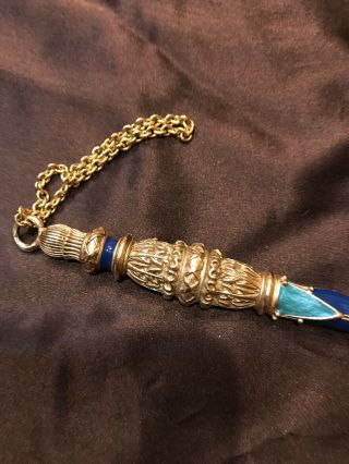 Harlequin Enamel Cobalt Blue Green Gold Yad Torah Pointer 8” Retail $75 Judaica 2