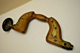 Antique Pilkington Brass Plated Bit Brace Hand Drill