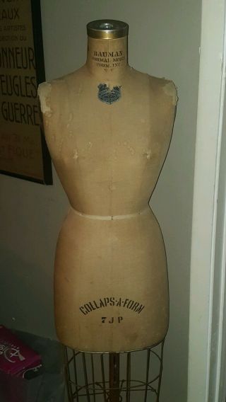 Jr Bauman Vintage Collapse A Form Dress Form