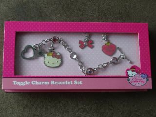 Hello Kitty Toggle Charm Bracelet Set - - In Package