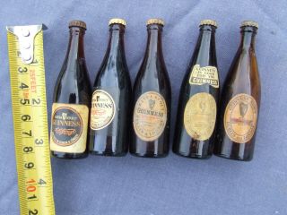 Guiness Miniature Vintage Bottles 5 Collectable Vintage Dating From1930/60s
