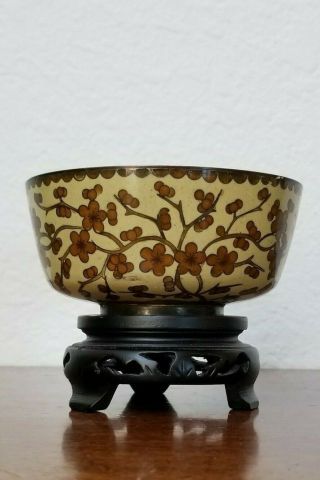 Antique Chinese Cloisonne Bowl,  Late Qing 1891 - 1919,  With Provenance.