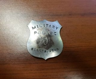 Vintage Military Police Badge - Kearns,  Utah - Number 9