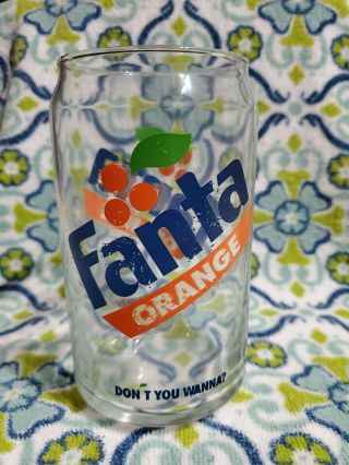 Fanta Orange Can Shaped Glass.  In The Shape Of A Soda Pop Can Coca Cola 16oz