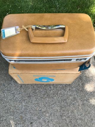 Vtg Samsonite Silhouette Train Case Travel Luggage Key & Mirror In Retail Box