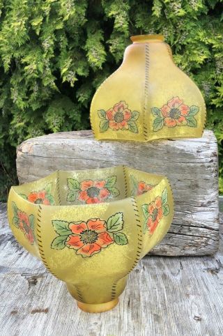 A Vintage Antique Glass Victorian Lamp Shades