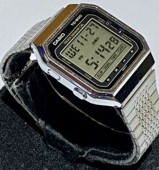 Vintage 1983 Casio TC - 600 Touch Sensor Calculator Watch TC600 Japan 3