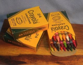 Wow Vintage Crayola Crayons No.  24 1970s - 80s,  Nos 1970s - 80s,  3 Boxes