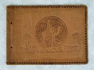 Leather Cover Tooled Embossed Scrap Book Photo Album With Egyptian Camel