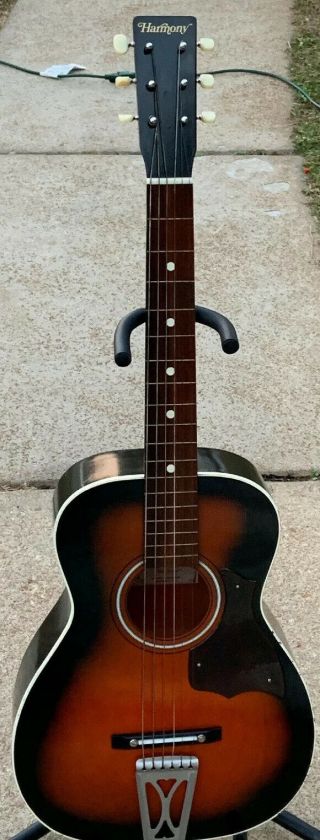 Vintage 1972 Stella Harmony H6130 Acoustic Parlor Guitar Made In Usa