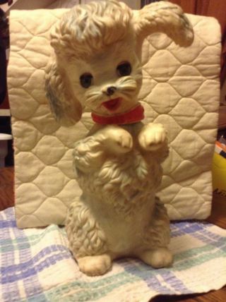 Vintage 11.  5 " Poodle Squeak Toy W/open/close Eyes Edward Mobley Arrow Rubber