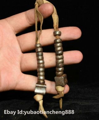 Old Tibet Buddhism Tiantie Iron Meteorite Beads Ornament Counter Amulet Pendant