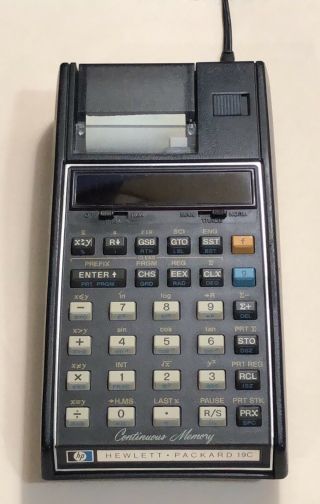Vintage Hp - 19c Scientific Calculator W/ Ac Adapter