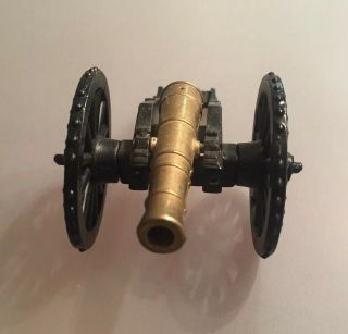 Vintage Penncraft Metal And Brass Military Revolutionary War Wheel Cannon Figure