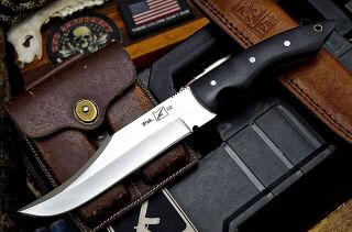 Cfk Ipak Handmade D2 Custom Black - Bushcraft Hunting Camp Trail Bowie Blade Knife