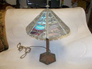 Vintage Bradley & Hubbard 189 Slag Glass Lamp