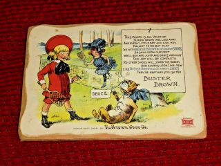 Antique 1909 Buster Brown Shoe Co.  Advertising Merchant Card Sign