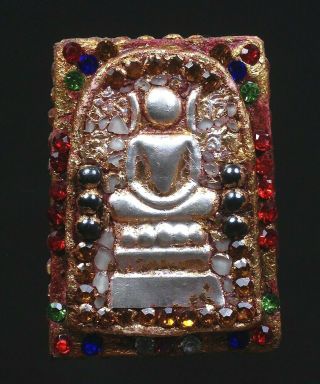 Phra Somdej Ajarn Toh Inlay Gems Leklai Silver Wat Phra Kaew Thai Amulet