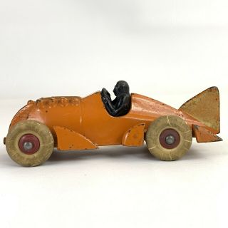 Vtg 1930s Hubley Cast Iron Golden Arrow Rocket Race Car 1877 Orange All