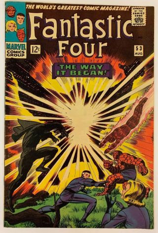 Fantastic Four 53 Marvel Comics 1966 Fn,  Stan Lee & Jack Kirby Black Panther